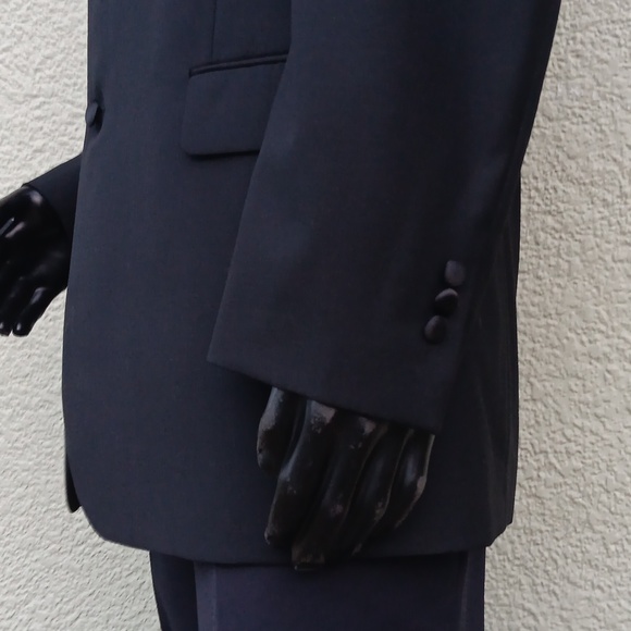 (TUX) DANIEL GRAY BLACK NOTCH LAPEL TUXEDO JACKET - Picture 13 of 17